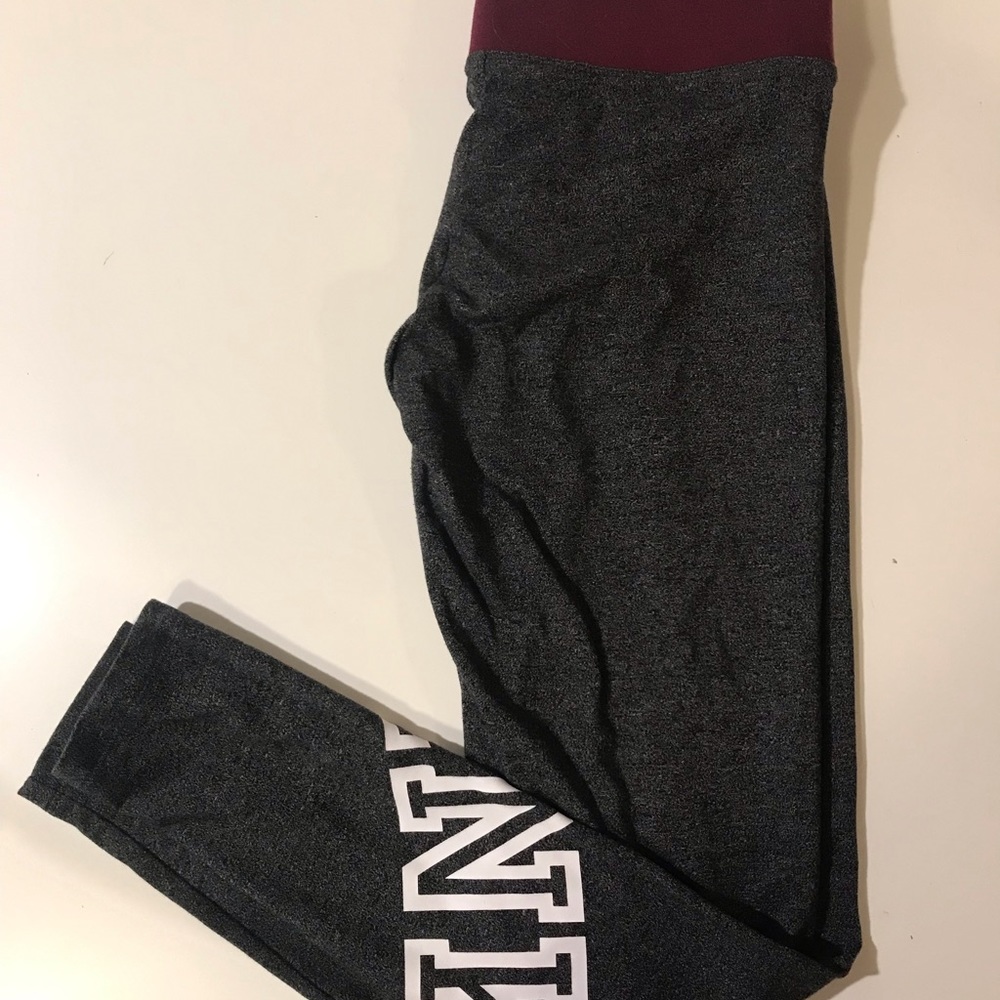 PINK gray and maroon leggings